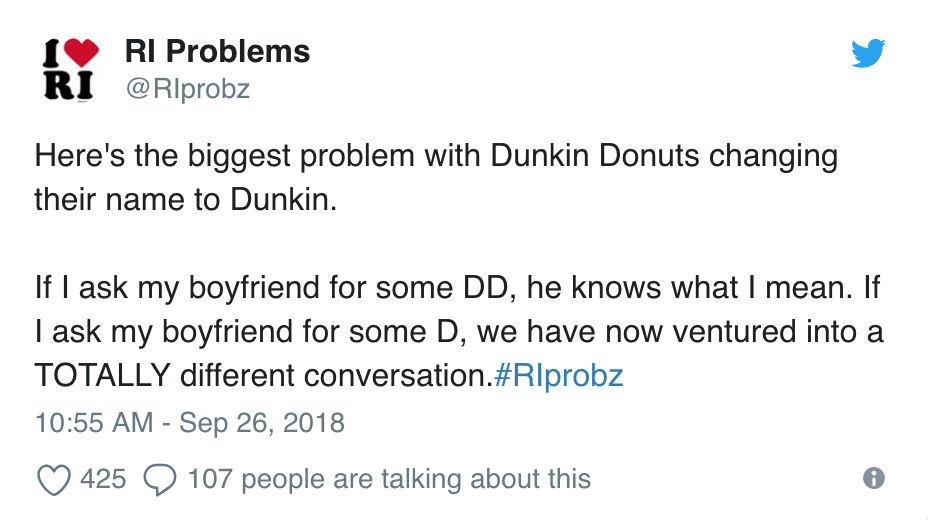 dunkin donuts name change