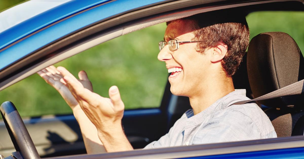 annoyed guy in car picture id