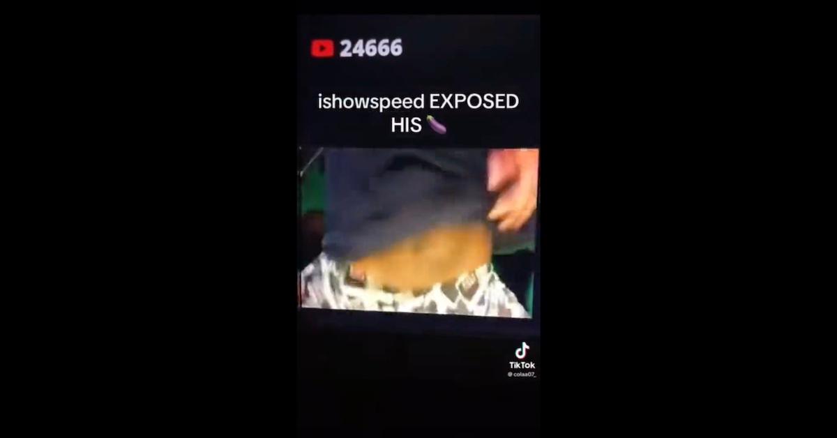 Video of IShowSpeed accidentally flashing his 'meat' live on