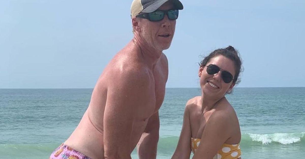 David 'Ace' Cannon with his daughter Payton at the beach. 