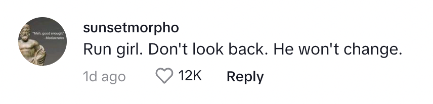 A TikTok commenter on Vanessa's post