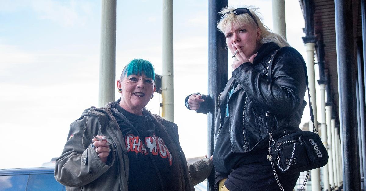 Two women smoking cigarettes