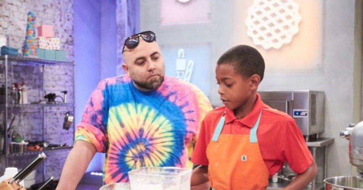 Duff Goldman and a contestant on 'Kids Baking Championship' 