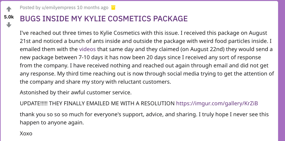 bug kylie package