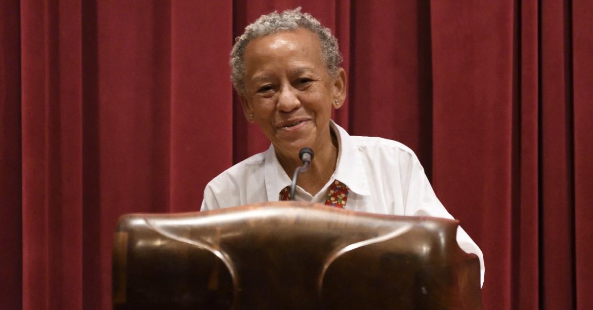 Nikki Giovanni speaking at an event