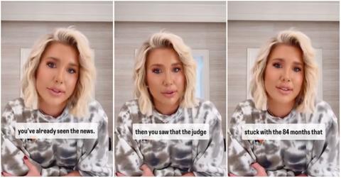 Savannah Chrisley speaking out on Instagram regarding her mom's resentencing.