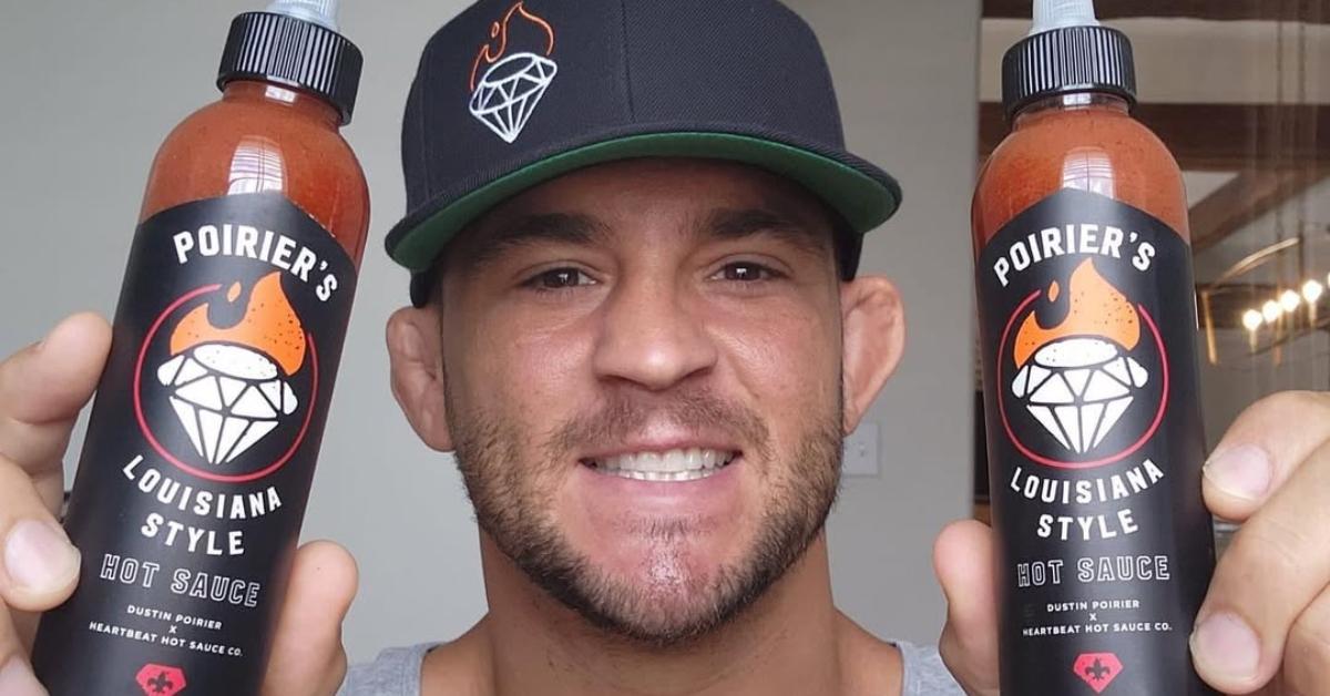 Dustin Poirier with his hot sauces