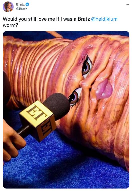 heidi klum worm meme