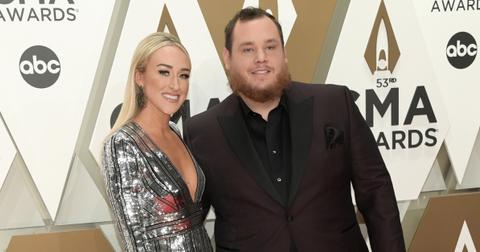 Nicole Hocking and Luke Combs attend the 53nd annual CMA Awards at Bridgestone Arena on Nov. 13, 2019