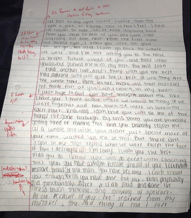 Man Grades Ex-Girlfriend's Apology Letter and Sends It Back