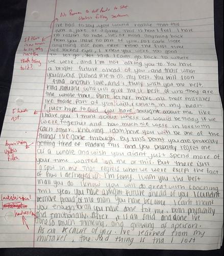 Man Grades Ex-Girlfriend's Apology Letter and Sends It Back