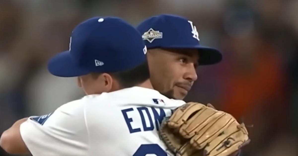 Dodgers players embrace
