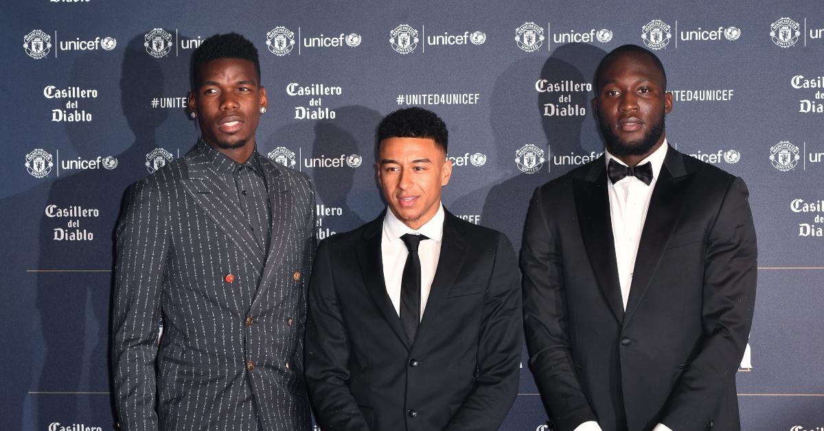 Paul Pogba, Jessie Lingard and Romelu Lukaku attend the United for Unicef Gala Dinner at Old Trafford on January 22, 2019 in Manchester, England. (Photo by Anthony Devlin/Getty Images)