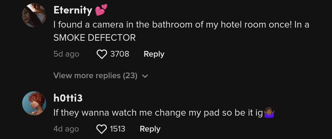 toilet on hotel screen tiktok