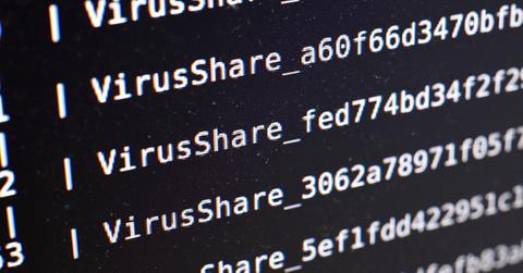 A virus scan on a computer screen.