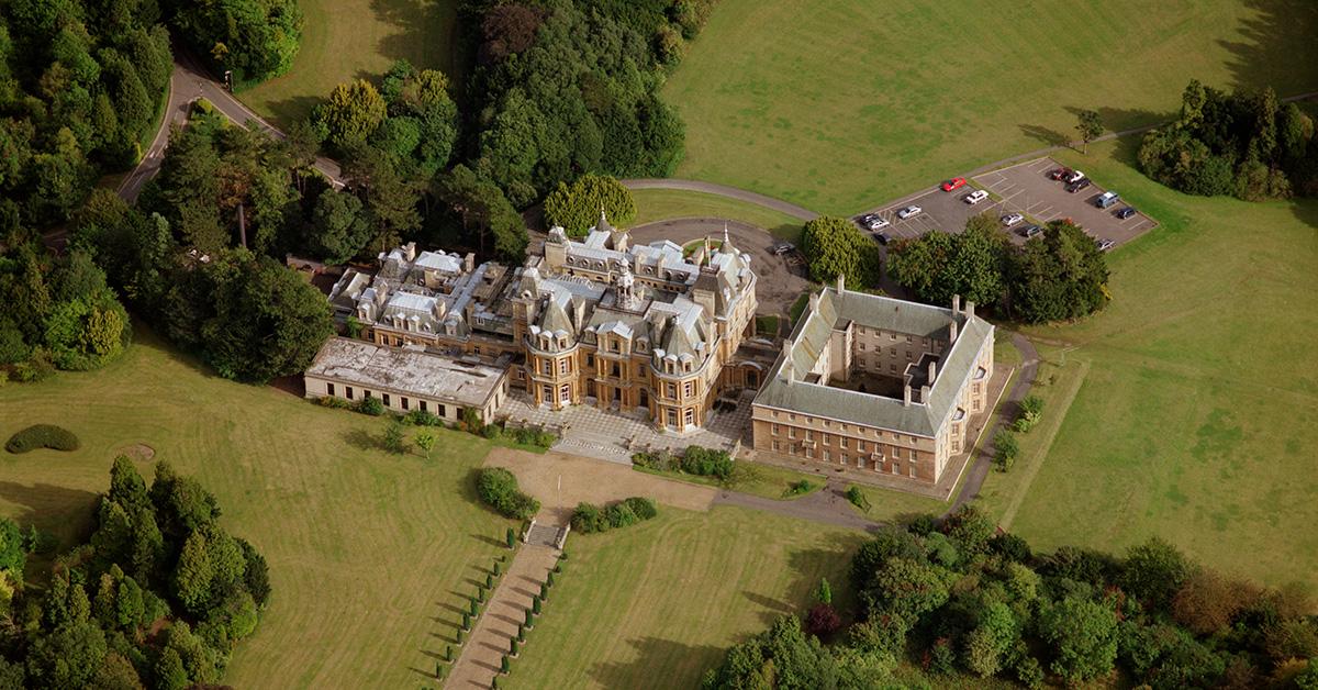 Halton House, a Rothschild property in the U.K. as viewed from the air. 