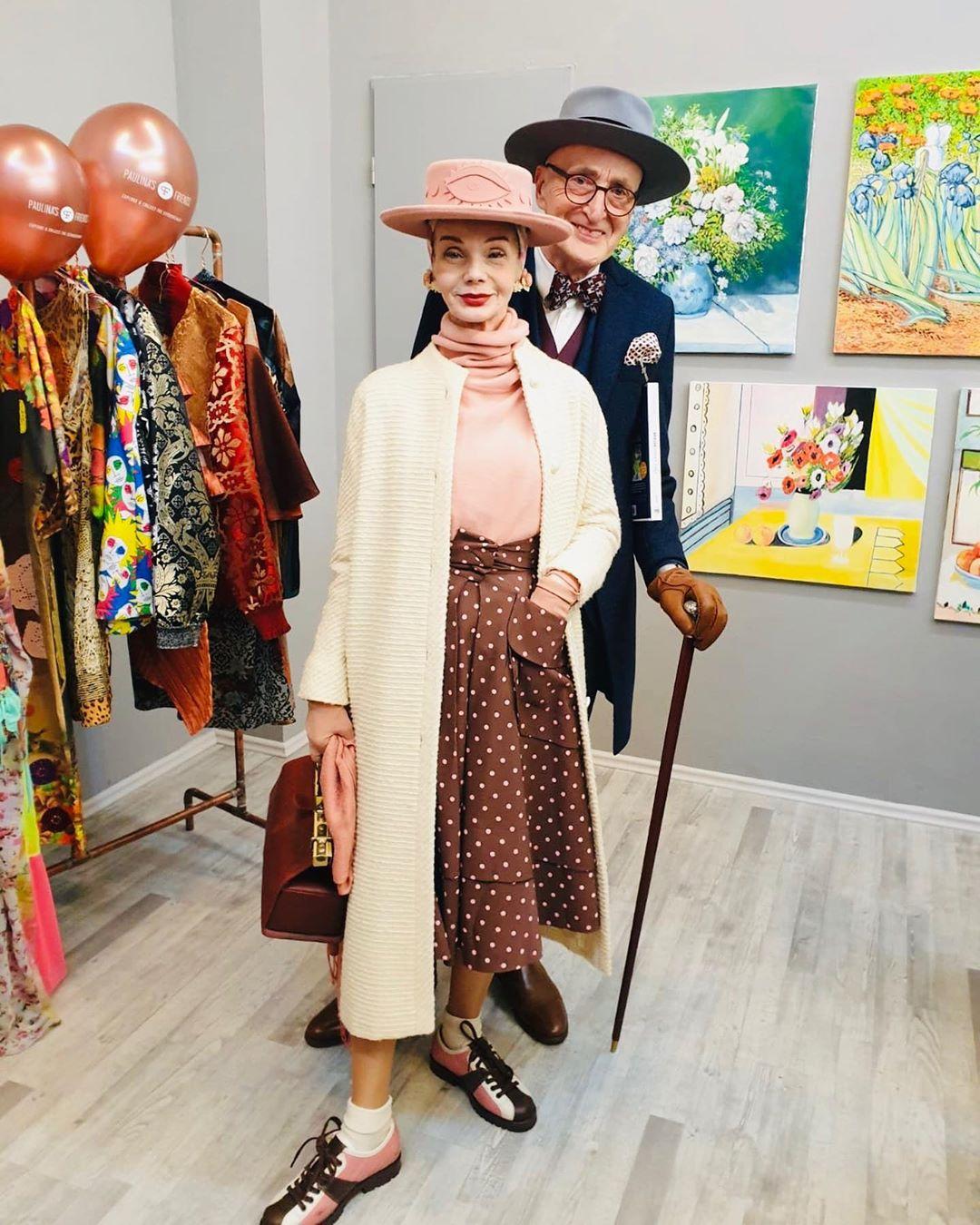 stylish elderly couple