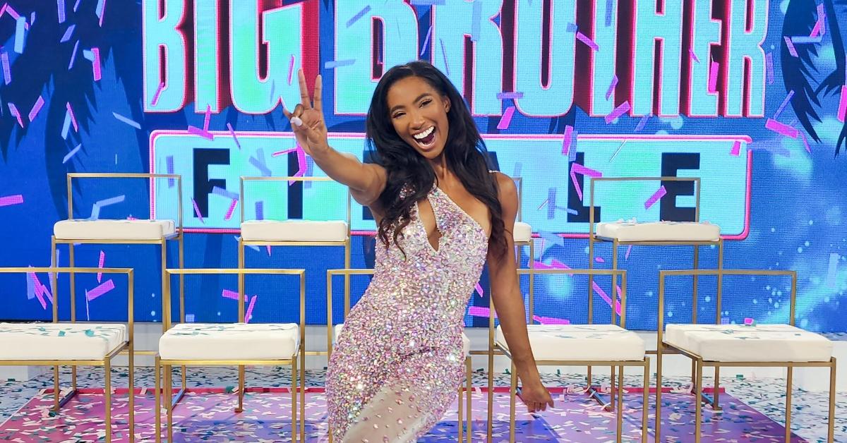 Taylor Hale celebrates her win on Big Brother Season 24