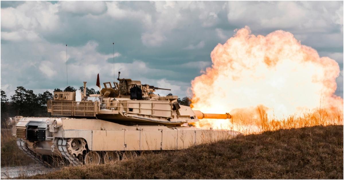 A tank firing off a shot