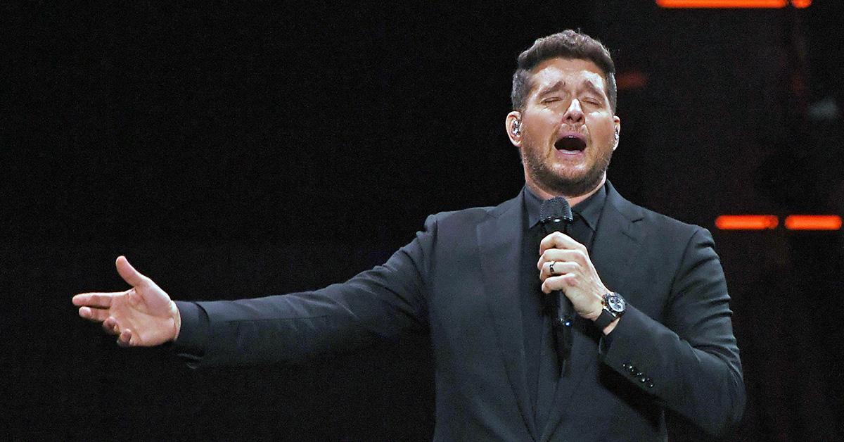 Michael Buble singing in London in 2023. 