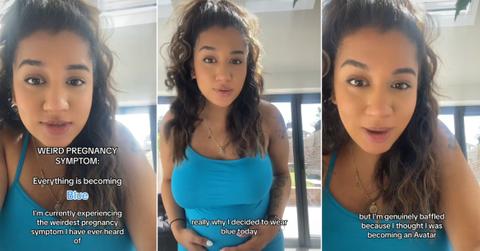 Woman has blue sweat during pregnancy