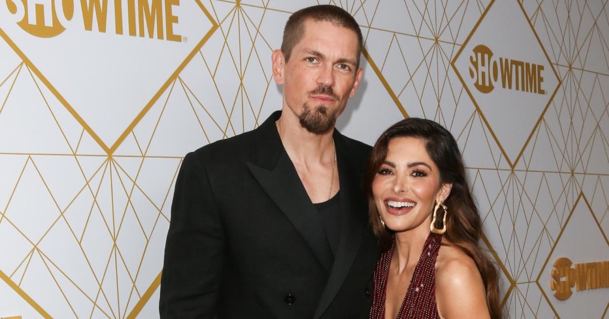 Steve Howey (L) and Sarah Shahi (R) attend the Showtime Emmy eve nominees celebrations at San Vincente Bungalows.