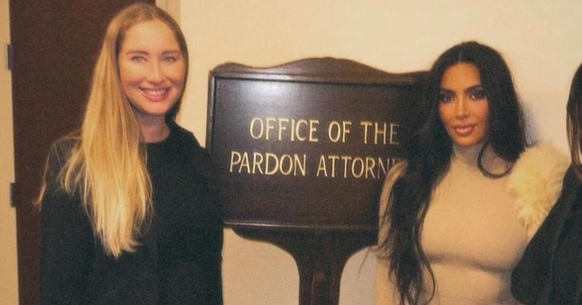 Kim Kardashian (R) at the Department of Justice in Washington, D.C. 