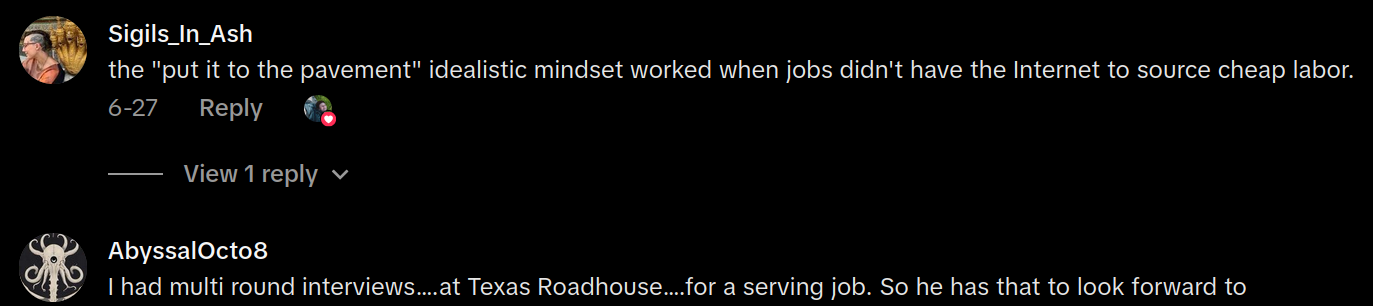 dad learns how hard job market is