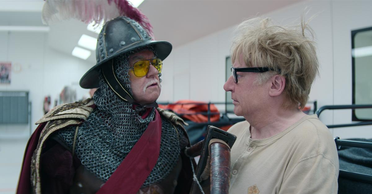 Richard McCabe as Exalted Pikeman Higgins, Mike Myers as Ken Scarborough in episode 103 of 'The Pentaverate.'