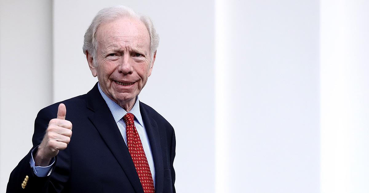 Joe Lieberman gives a thumbs up after being interviewed by Donald Trump for FBI Director on May 17, 2017