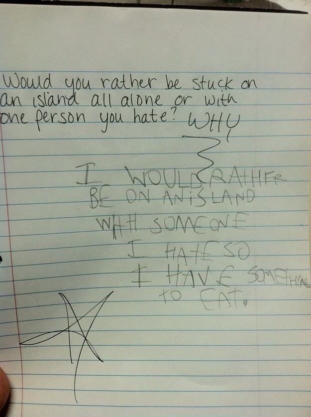 funny inappropriate homework answers