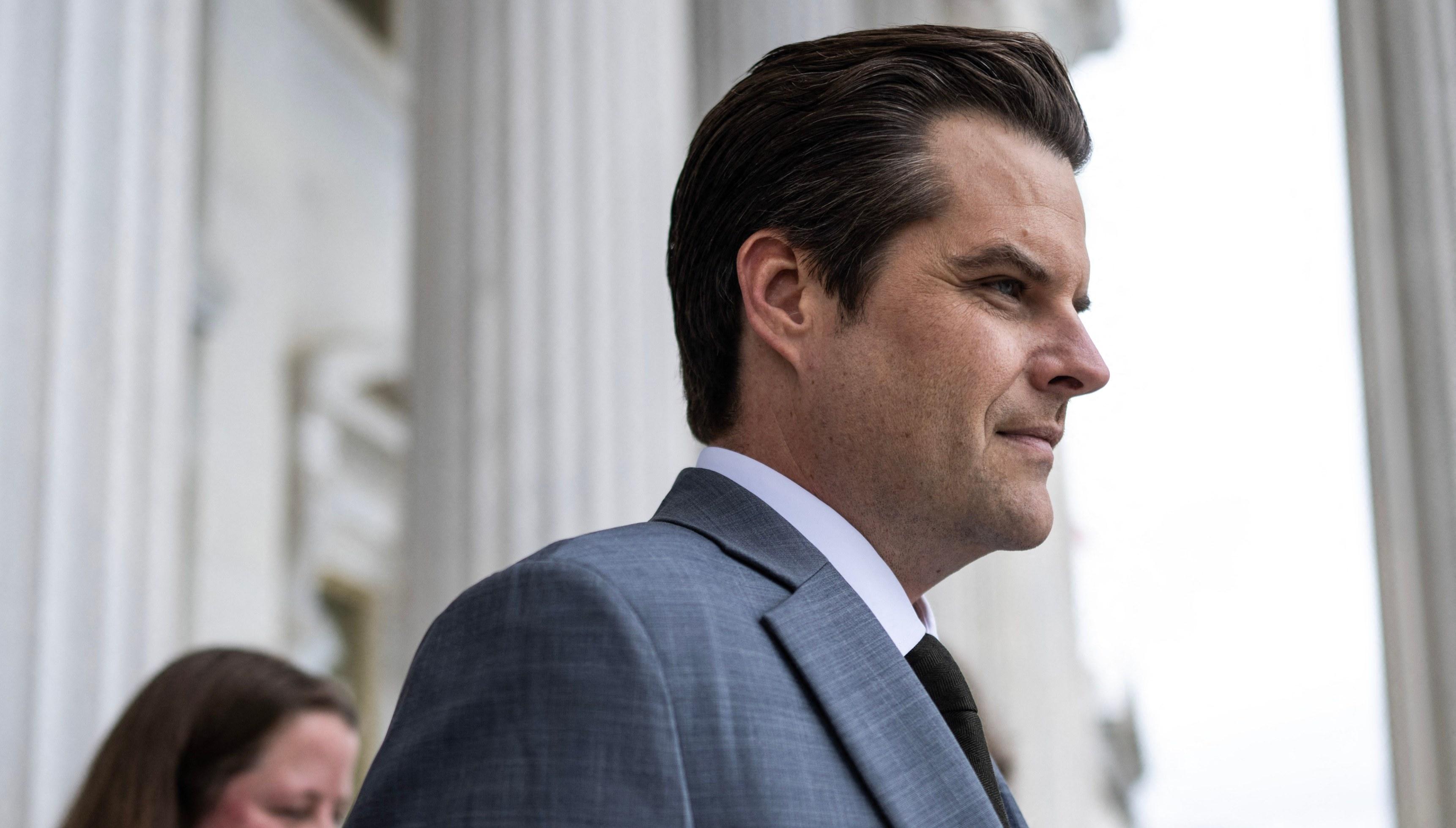 Matt Gaetz (R-Fla.) leaving the U.S. Capitol in Washington, DC on Sept. 29, 2023