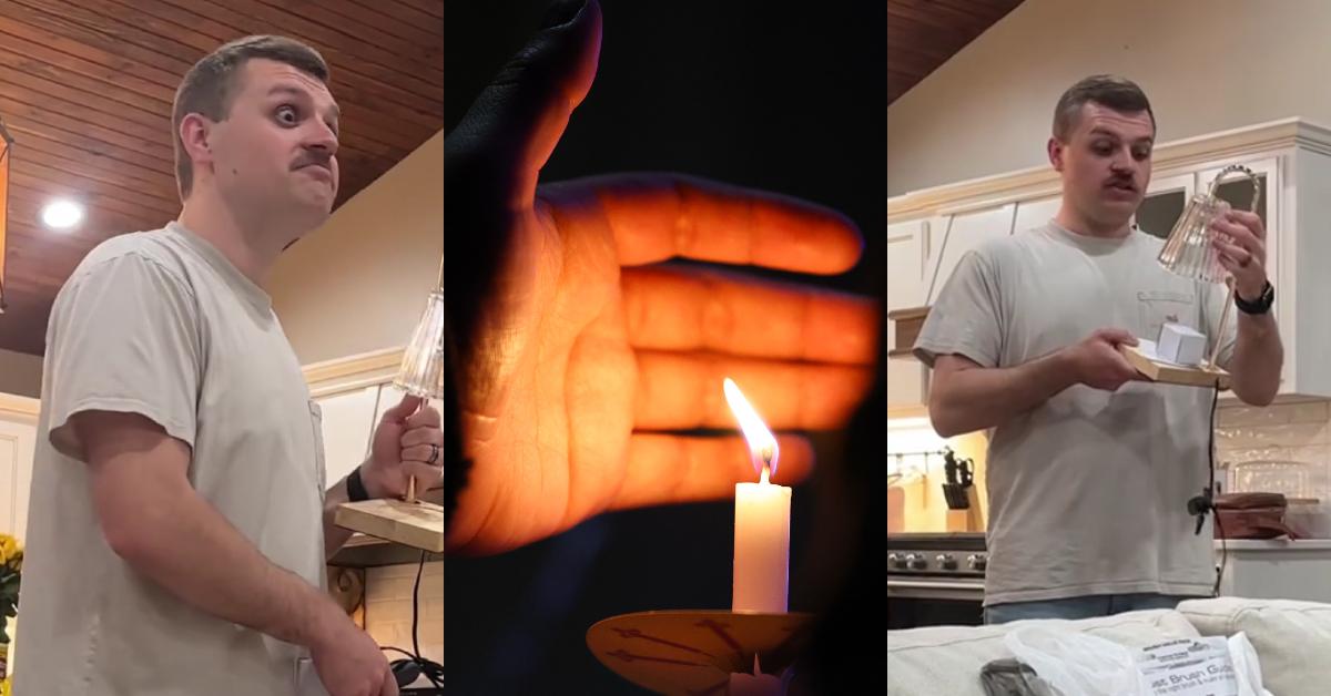 Husband Reacts to Candle Warmer in Hilarious Viral Clip