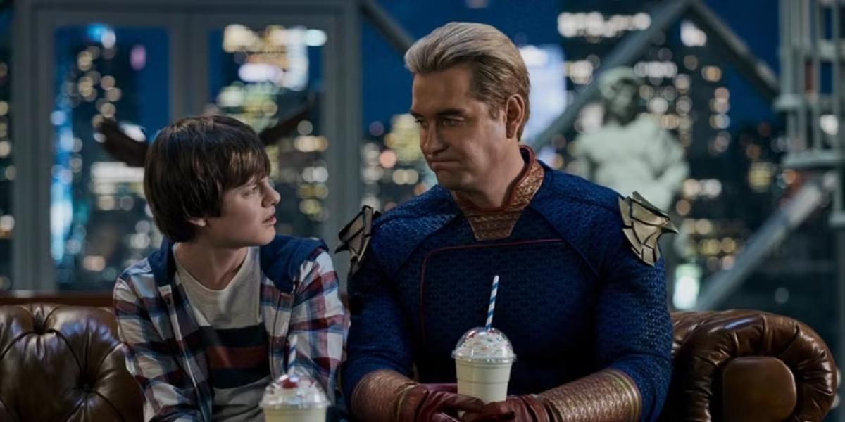 Ryan and Homelander have milkshakes on The Boys.