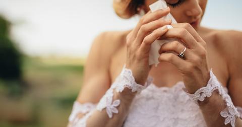 emotional bride weeps tears of happiness picture id