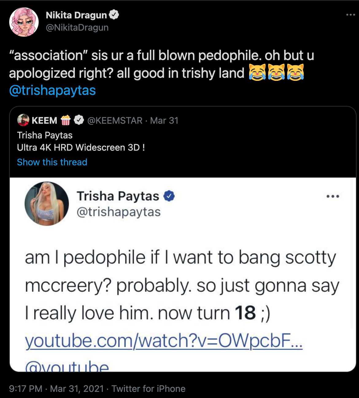 Twitter trisha paytas