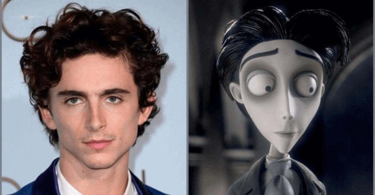 Timothée Chalamet and Victor from 'Corpse Bride'