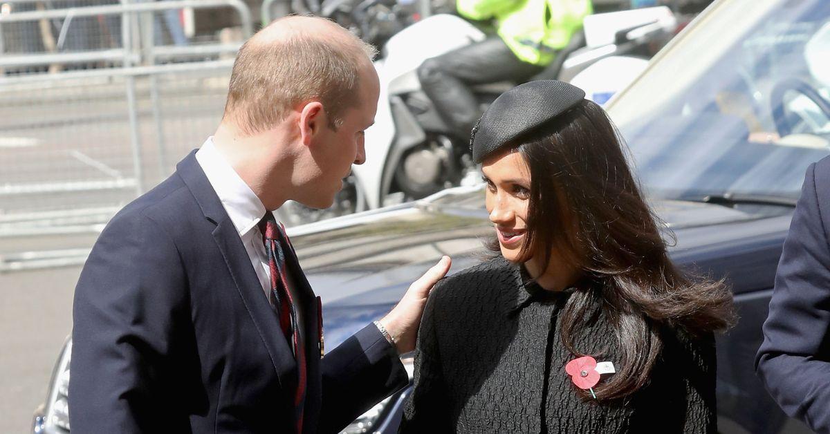 Prince William and Meghan Markle during Anzac Day Service of Commemoration and Thanksgiving at Westminster Abbey in April 2018