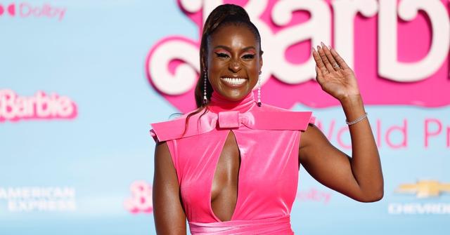 Issa Rae attends the World Premiere of "Barbie" at Shrine Auditorium and Expo Hall.