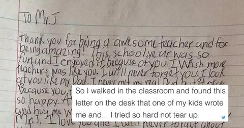 Teacher gets letter from Student and make her cry