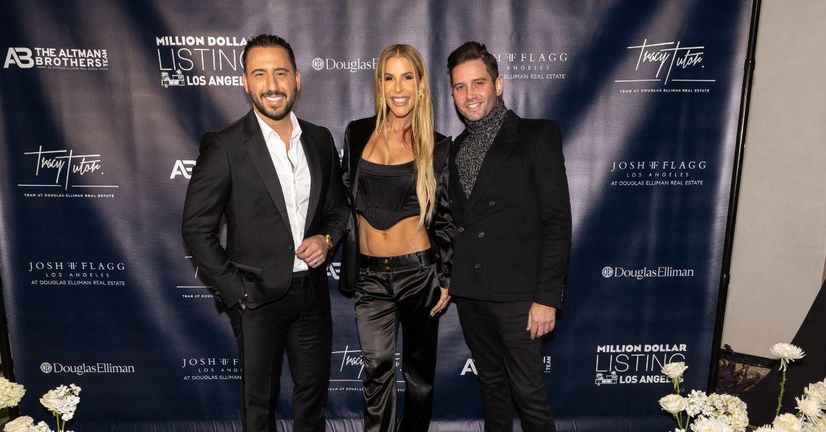 Josh Altman, Tracy Tutor, and Josh Flagg pose for photo at an event