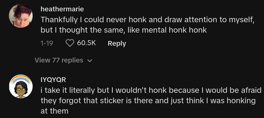 honk if bumper sticker