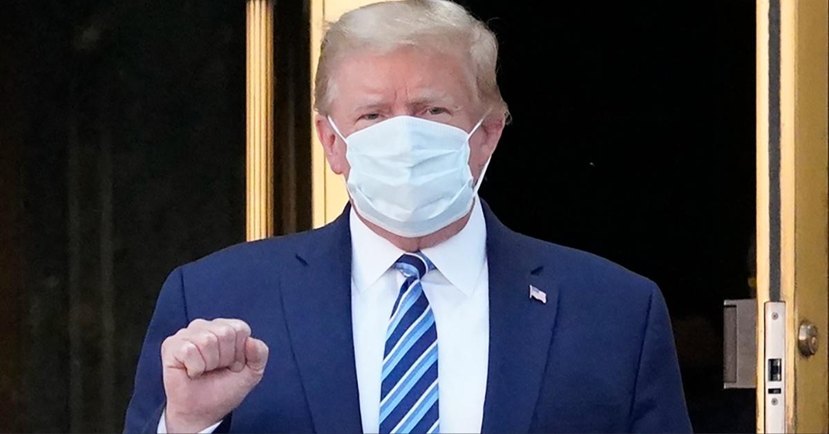 Donald Trump leaves the Walter Reed Medical Center. 