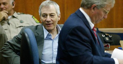 Robert Durst sits in State District Judge Susan Criss court with his attorney Dick DeGuerin (R) Nov. 10, 2003