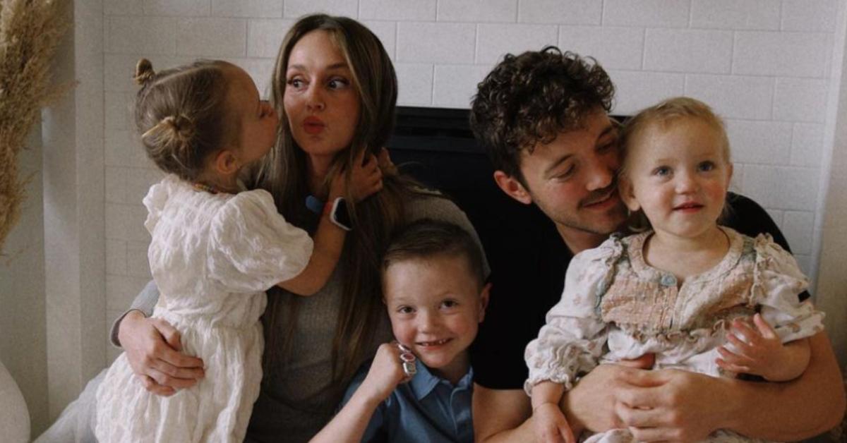 Mikayla Matthews, her husband, and their three kids.