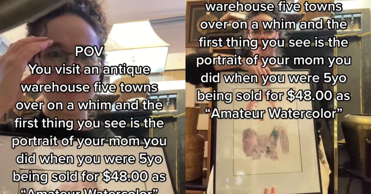 Woman Finds Watercolor She Painted of Her Mom at Antique Sale