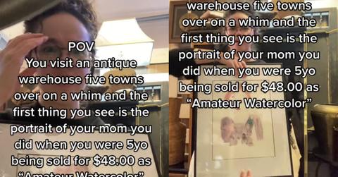 Woman Finds Watercolor She Painted of Her Mom at Antique Sale