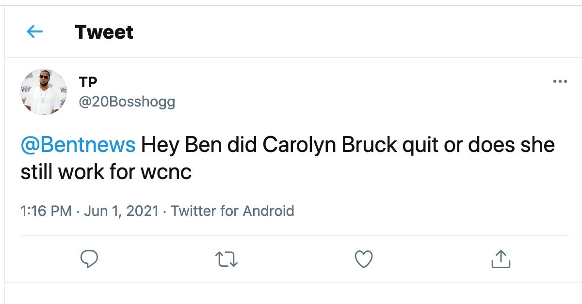 A tweet about Carolyn Bruck