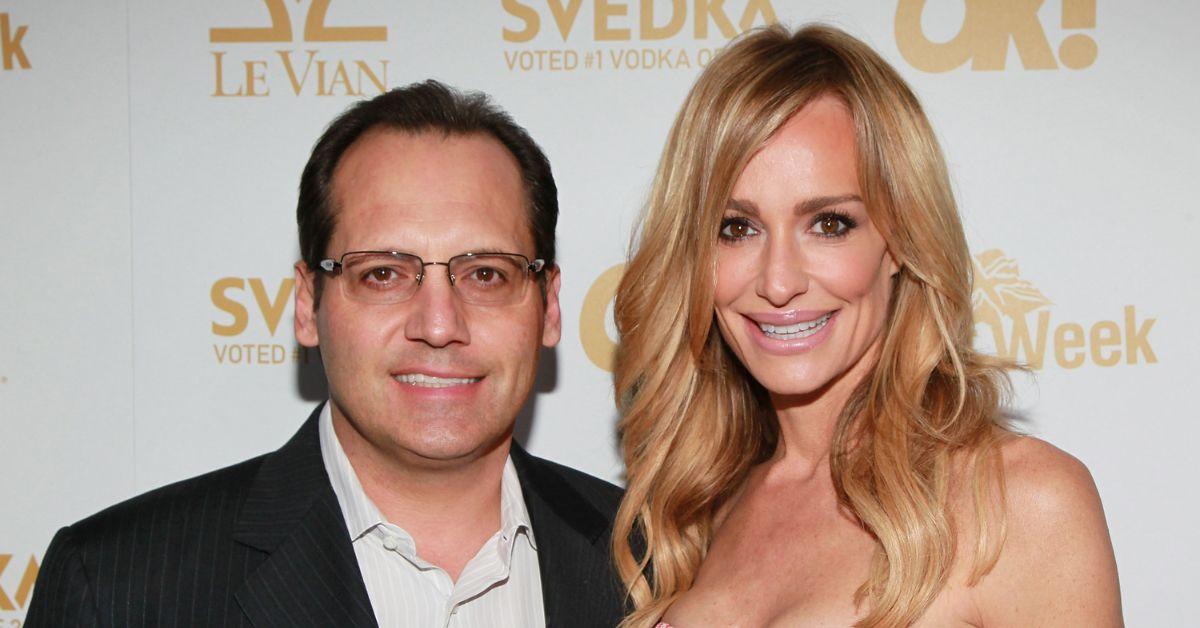 Russell Armstrong and Taylor Armstrong posing at a red carpet event.