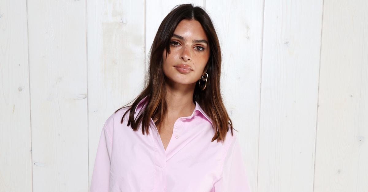 Emily Ratajkowski attends the Loewe Menswear Spring/Summer 2025 show